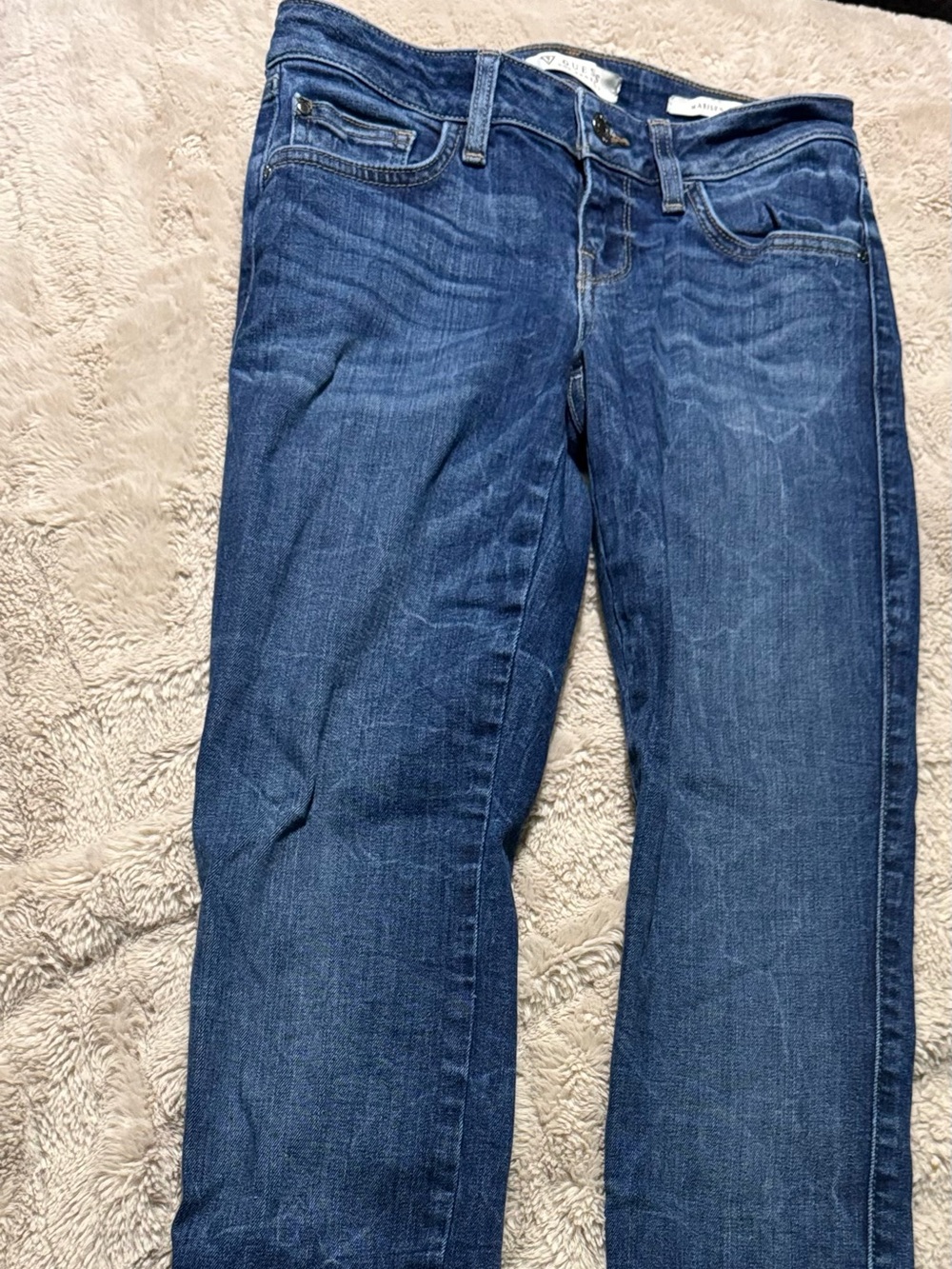 Guess Marilyn 3 zip denim Jean's textured 25 y2k